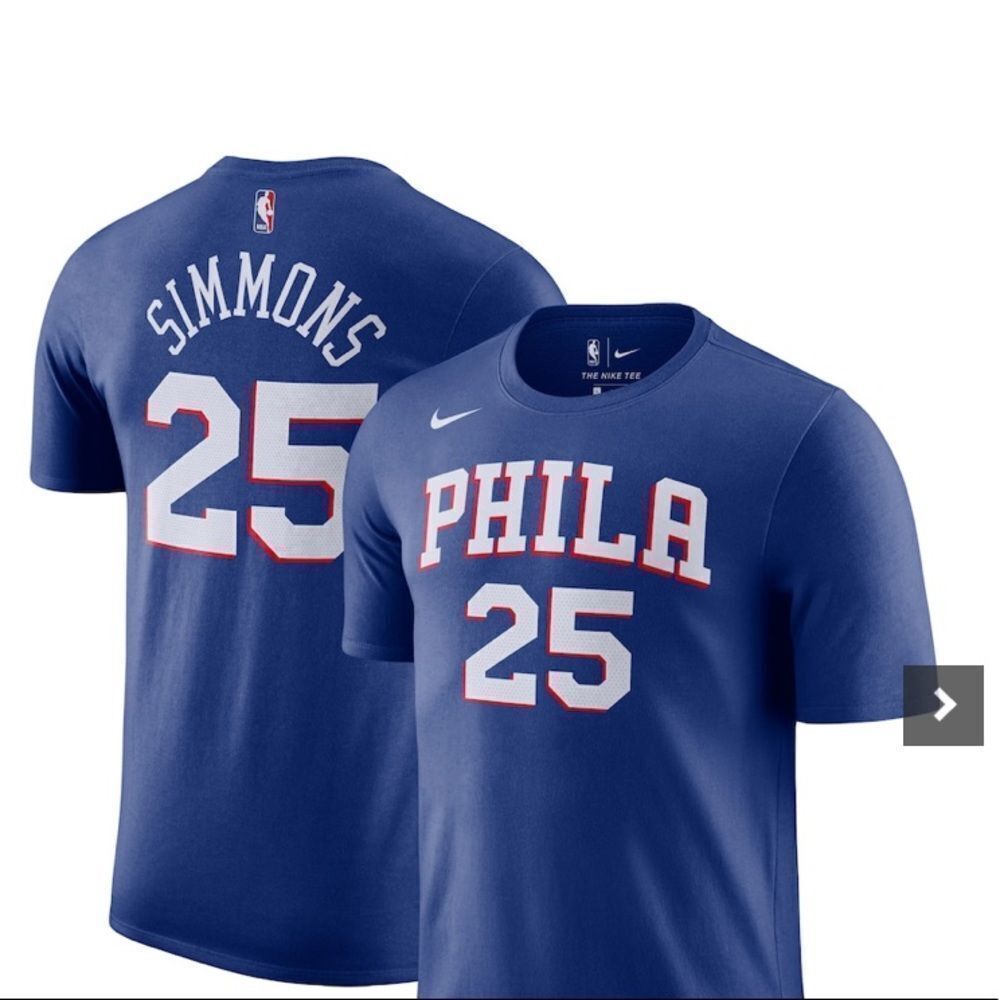 Sz XXL Nike Ben Simmons Philadelphia 76ers Player Name & Number